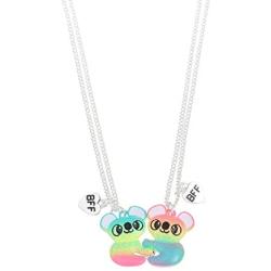 2 Pcs Set Best Friends Magnetic Half Heart Pendant Panda Koala Necklace Charm BFF Friendship Jewelry for Women Girls