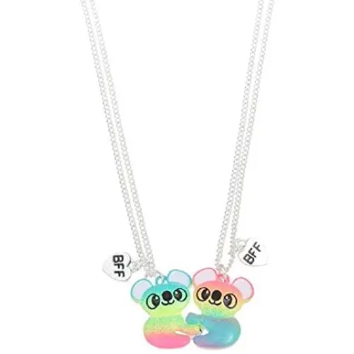 2 Pcs Set Best Friends Magnetic Half Heart Pendant Panda Koala Necklace Charm BFF Friendship Jewelry for Women Girls 2 Pcs Set Best Friends Magnetic Half Heart Pendant Panda Koala Necklace Charm BFF Friendship Jewelry for Women Girls