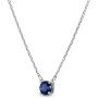 Swarovski Womens 125th Anniversary Attract Round Crystal Necklace and Pierced Earring Jewelry Set, Blue Crystals with Rhodium Plated Metal