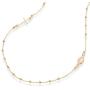Miabella 18K Gold Over Sterling Silver Italian Rosary Beaded Sideways Cross Necklace, Link Chain 16, 18, 22 Inch for Women Teen Girls 925 Italy