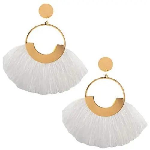 Yaluvme Tassel Earrings for Women Fashion Fall Earrings - Colorful Layered Long Thread Ball Dangle Earings - Tiered Drop Earrings for Women Valentine Birthday Party Halloween Earings