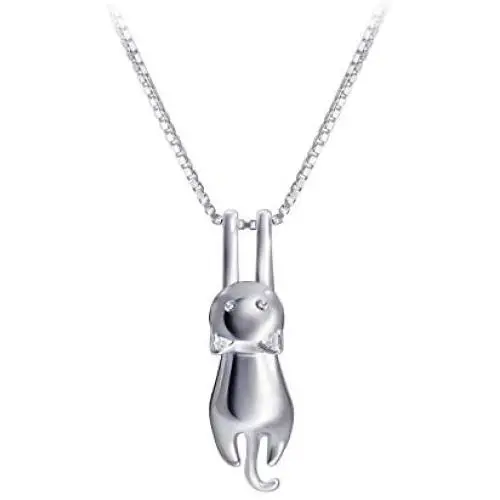 Meow Star Sterling Silver Moon Cat Necklace Cat Pendant Charm Necklaces for Women Cat Lovers Meow Star Sterling Silver Moon Cat Necklace Cat Pendant Charm Necklaces for Women Cat Lovers