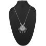 Ethnadore Bohemian Vintage Antique Tribal Indian Oxidized Silver Pendant Chain Statement Necklace Jewelry