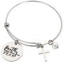 Augonfever Inspirational Gifts Expandable Wire Bangle Bracelet With Charms for Women Girls 2.5''