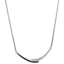 Femme Luxe 0.25 cttw White and Black Diamond Pendant Necklace for Women, 925 Sterling Silver, 18inch Chain, Hypoallergenic, Dainty Design, Gift Ready Jewelry