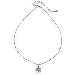 GemStar USA Sterling Silver Polished Tree of Life Dainty Choker Necklace