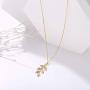 Aluinn Leaf Necklace Gold Dainty Olive Pendant Necklace Simple Necklace Chain Jewelry for Women and Teen Girls