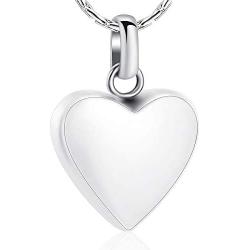 constantlife Cremation Jewelry Memorial Urn Necklace for Ashes Love Heart Pendant Stainless Steel Ashes Holder Personalized Customization Engravable Keepsake