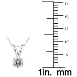 AGS Certified 1/4 Carat Round Diamond Solitaire Pendant in 14K White Gold (K-L Color, I2-I3 Clarity)