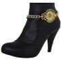 TFJ Women Jewelry Boot Bracelet Bling Flower Victorian Style Pendant Metal Chain Shoe Charm