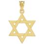 Solid 14k Yellow Gold Traditional Jewish Star of David Charm Pendant