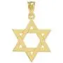 Solid 14k Yellow Gold Traditional Jewish Star of David Charm Pendant Solid 14k Yellow Gold Traditional Jewish Star of David Charm Pendant