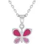 925 Sterling Silver Pink Enamel Butterfly Necklace Pendant for Girls 16'' 925 Sterling Silver Pink Enamel Butterfly Necklace Pendant for Girls 16''