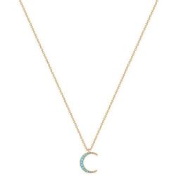 VACRONA Crescent Moon Necklace for Women 14K Gold Plated Moon Pendant Turquoise Necklace Minimalist Layering Necklace Dainty Jewelry Gifts for Her