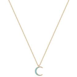 VACRONA Crescent Moon Necklace for Women 14K Gold Plated Moon Pendant Turquoise Necklace Minimalist Layering Necklace Dainty Jewelry Gifts for Her