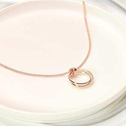 Dear Ava Mom Gift Necklace: Mother Daughter Jewelry, Thank You Mom, 2 Linked Circles