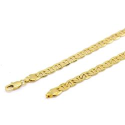 GM Jewelry 18K Gold Plated Flat Mariner/Marina 3MM Chain Necklace 24 Inches Men Women Teens Children