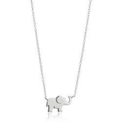 Sterling Silver Elephant Necklace, 18''