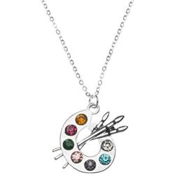 Sportybella Artist Paint Palette and Brush Charm Pendant Necklace, Painters Jewelry Gift for Women, Teens & Girls