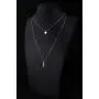 S925 Sterling Silver Bar Dot Vertical Double Layered Long Chain Choker Y Clavicle Necklace for Women Lady S925 Sterling Silver Bar Dot Vertical Double Layered Long Chain Choker Y Clavicle Necklace for Women Lady