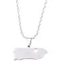 Stainless Steel Silver Color Puerto Rico Map Pendant Necklaces For Women Puerto Ricans Map Chain Jewelry Stainless Steel Silver Color Puerto Rico Map Pendant Necklaces For Women Puerto Ricans Map Chain Jewelry