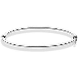 Miabella 925 Sterling Silver Italian Oval Hinged Bangle Bracelet for Women Girls, 6.75 to 8 Inch, Made in Italy