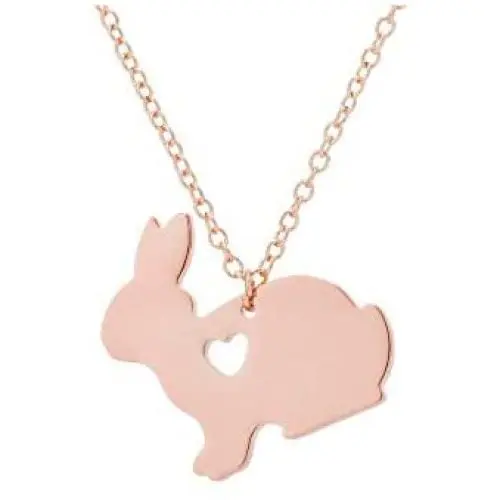 BELUCKIN Cute Heart Rabbit Necklace Natural Animal Bunny Pendant Necklace for Girls BELUCKIN Cute Heart Rabbit Necklace Natural Animal Bunny Pendant Necklace for Girls