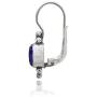 Sterling Silver Simulated Gemstone Oval Bezel-Set Bali Bead Leverback Drop Earrings