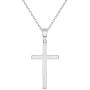 925 Sterling Silver Cross Necklace Pendant Plain Classic Traditional 19''