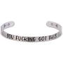 Inspirational Cuff Bracelet Bangle Keep Going Motivational Mantra Quote Stainless Steel Engraved Best Friend Sister Gift for Women Teen Girls with Hidden Message