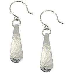 Mini Hammered Aluminum Silver Toned Drop Earrings By John S Brana Handmade Jewelry Hypoallergenic