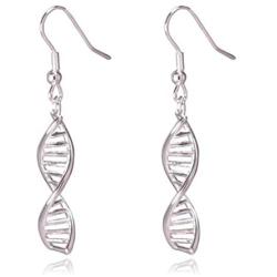 DNA Double Helix Science Stainless Steel Dangle Earrings