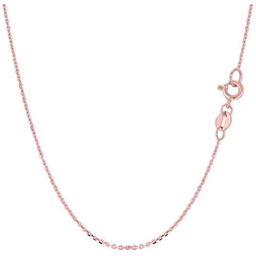 14k Rose Gold Cable Link Chain Necklace, 1.1mm