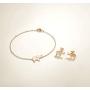 FANCIME White/Yellow/Rose Gold Plated 925 Sterling Silver Cute Cable Link Chain Dainty Delicate Elephant Bracelet Jewelry For Women Girls, 15 + 3cm