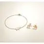 FANCIME White/Yellow/Rose Gold Plated 925 Sterling Silver Cute Cable Link Chain Dainty Delicate Elephant Bracelet Jewelry For Women Girls, 15 + 3cm