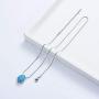 Turquoise Floating Teardrop Shape Urns Pendants Unisex Necklaces- Memorial Keepsake Cremation Jewelry