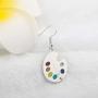 FUSTMW Artist Paint Brush Earrings Paint Palette Charm Earrings Colorful Painter Jewelry Artist Gift Art Teacher Gifts