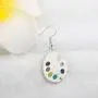 FUSTMW Artist Paint Brush Earrings Paint Palette Charm Earrings Colorful Painter Jewelry Artist Gift Art Teacher Gifts