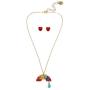 Betsey Johnson Rainbow Pendant & Stud Earrings Set