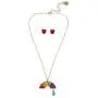 Betsey Johnson Rainbow Pendant & Stud Earrings Set