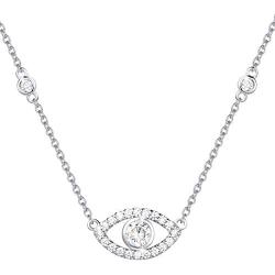 FANCIME Sterling Silver Evil Eye Necklace Evil Eye Bracelet Cubic Zirconia Simulated Diamond Pendant Necklace Yom Kippur Gifts Danity Fine Jewelry for Women Girls