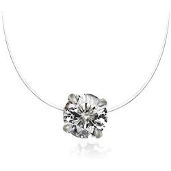 Ya Malanii Clear Choker Necklace with Rhinestone Pendant for Women and Girls