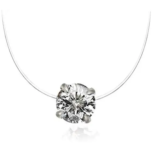 Ya Malanii Clear Choker Necklace with Rhinestone Pendant for Women and Girls Ya Malanii Clear Choker Necklace with Rhinestone Pendant for Women and Girls