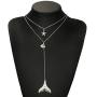 Yalice Layered Boho Starfish Necklace Chain Shell Y Necklaces Silver Jewelry for Women and Girls
