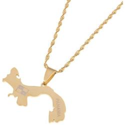 Stainless Steel Panama Map Pendant Necklaces Panamanian Maps Jewelry Gifts