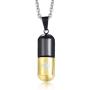 LAFATINA Medical Alert ID Pill Capsule Tube Pendant Necklace Mens Women Stainless Steel Pill Case Medical Alert Card Holder Pendant Necklace for Boys Girls Old