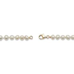 14K Yellow Gold over Sterling Silver Round Genuine Cultured Freshwater Pearl 3 Piece Pearl Set, 18 inches
