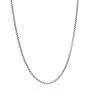 Genuine Solid Sterling Silver Round Box Link .925 Rhodium Heavy-Duty Necklace Chains 1MM - 5MM, 16'' - 30'', Silver Chain for Men & Women, Made In Italy, Next Level Jewelry