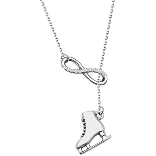 AKTAP Skating Gifts Figure Skating Y Necklace Skater Jewelry for Skate Coach Skate Lover Ice Skating Gift for Women Girls