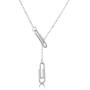 NOUMANDA Minimalist Paperclip Pendant Y Necklace Geometric Hollow Metal Frames Jewelry